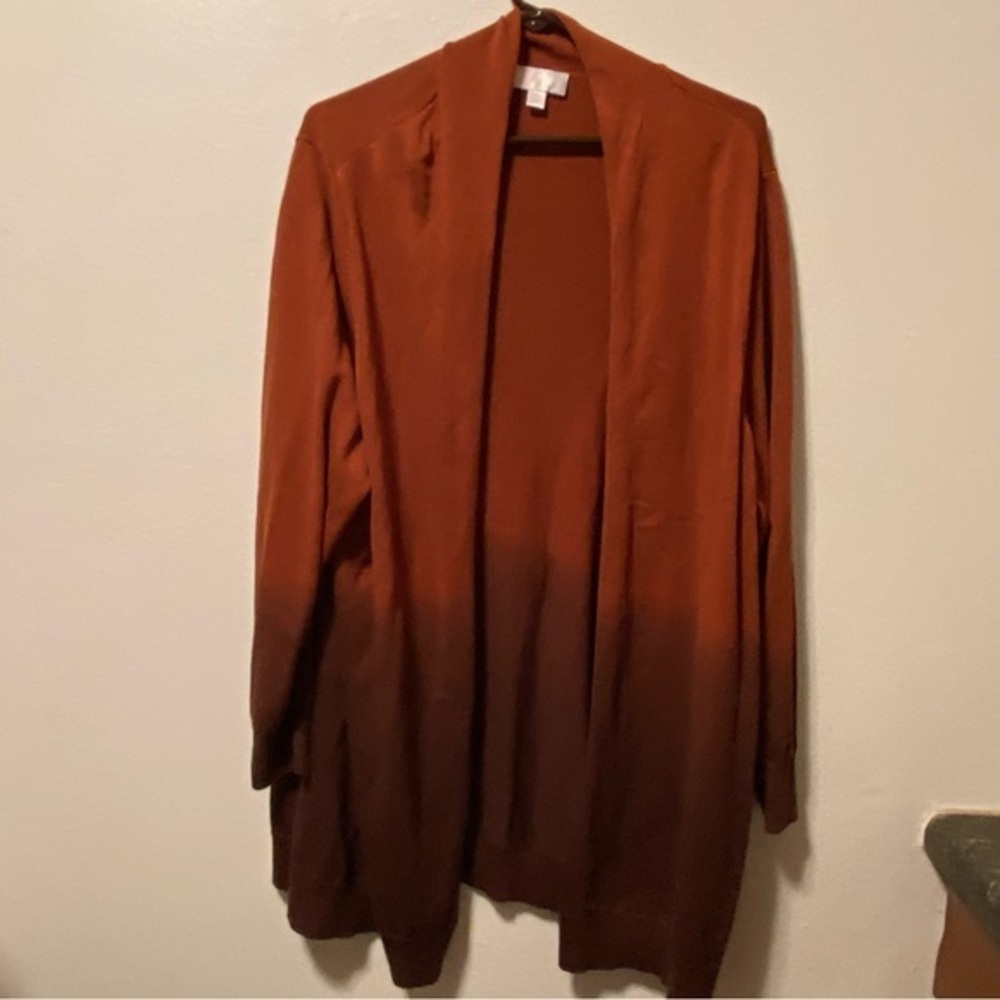 Belle Sweater Open Cardigan Women’s Size‎ 2X Kim Gravers Brown
